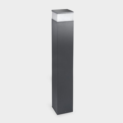 Luminosa Lighting Luminosa Cubik Outdoor Bollard 100Cm Urban GreyMatt Led 17.5W Cct 2700-3200-4000K Ip65 On-Off from B&Q