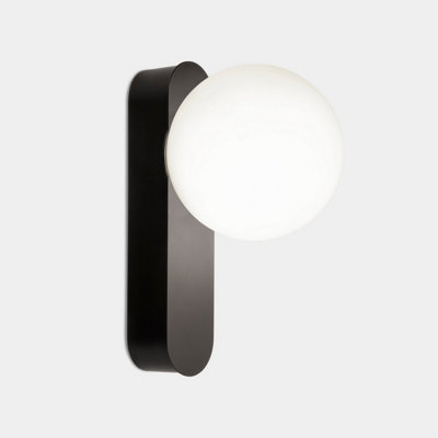 Luminosa Lighting Luminosa Perlina Globe Wall Lights Black Led 8.8W Cct 2700-3000-4000K Ip44 Dali Dimmming from B&Q