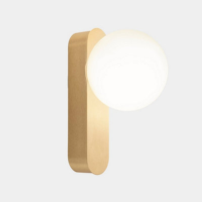 Luminosa Lighting Luminosa Perlina Globe Wall Lights Matte Gold Led 8.8W Cct 2700-3000-4000K Ip44 Dali Dimmming from B&Q