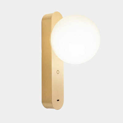 Luminosa Lighting Luminosa Perlina Globe Wall Lights Matte Gold Led 8.8W Cct 2700-3000-4000K Touch Dimming from B&Q