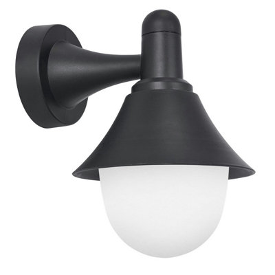 Luminosa Lighting Luminosa Alan Conic Outdoor Wall Lantern Black E27 15W Ip44 from B&Q