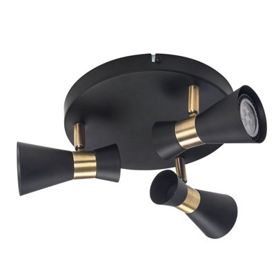 Luminosa Lighting Luminosa Eufo Ceiling Spotlight Clusters BlackGold Gu10 24W from B&Q