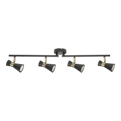 Luminosa Lighting Luminosa Eufo Ceiling Spotlight Bar BlackGold Gu10 32W from B&Q