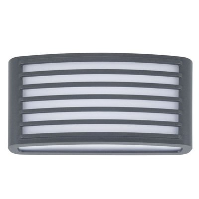 Luminosa Lighting Luminosa Zenitha Grated Outdoor Flush Wall Lamp Black Led 12W 3000K Ip54 On-Off from B&Q
