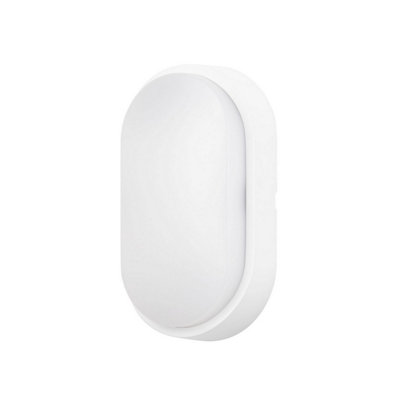 Luminosa Lighting Luminosa Moo Oval Outdoor Flush Wall Lamp White Led 18W Cct 2700-3200-4000K Ip65 On-Off from B&Q