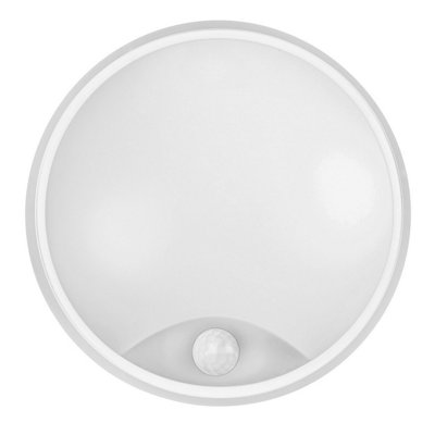 Luminosa Lighting Luminosa Moo Round Sensor Outdoor Flush Wall Lamp White Led 18W Cct 2700-3200-4000K Ip65 On-Off from B&Q
