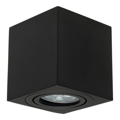Luminosa Lighting Luminosa Era Surface Square Surface Mounted Downlight Black Gu10 8W from B&Q