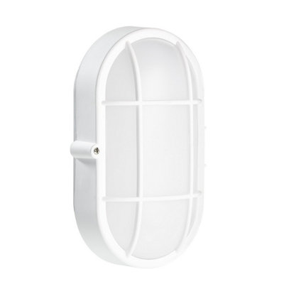 Luminosa Lighting Luminosa Fond Oval Outdoor Bulkheads Wall Lamp White E27 15W Ip44 from B&Q