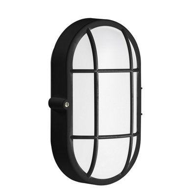 Luminosa Lighting Luminosa Fond Oval Outdoor Bulkheads Wall Lamp Black E27 15W Ip44 from B&Q