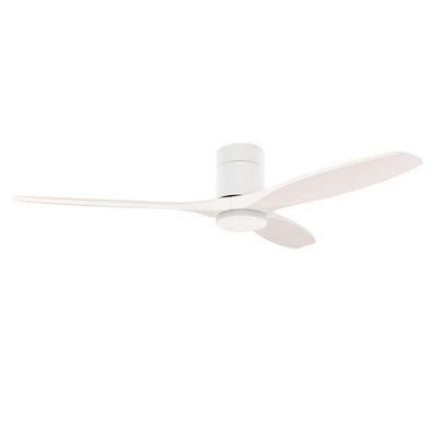 Luminosa Lighting Luminosa Stem 132Cm Ceiling Fan White With White BladesSandblasted Led 20.2W Cct 3000-4000-5000K On-Off from B&Q