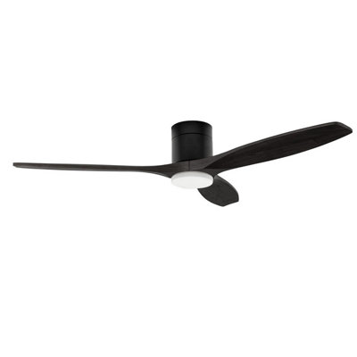 Luminosa Lighting Luminosa Stem 132Cm Ceiling Fan Black With Black BladesSandblasted Led 20.2W Cct 3000-4000-5000K On-Off from B&Q