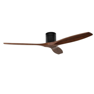 Luminosa Lighting Luminosa Stem 132Cm Ceiling Fan Black With Dark Wood Blades