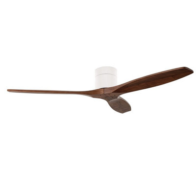 Luminosa Lighting Luminosa Stem 132Cm Ceiling Fan White With Dark Wood Blades