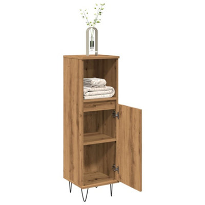 Berkfield Bathroom Cabinet Artisan Oak 30X30X100 Cm Engineered Wood from B&Q