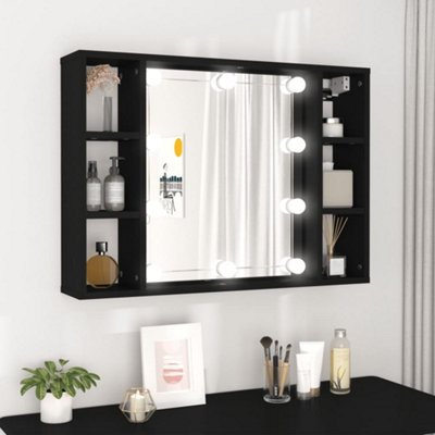 B&Q -  Mirror Cabinet With Led Black 76X15X55 Cm