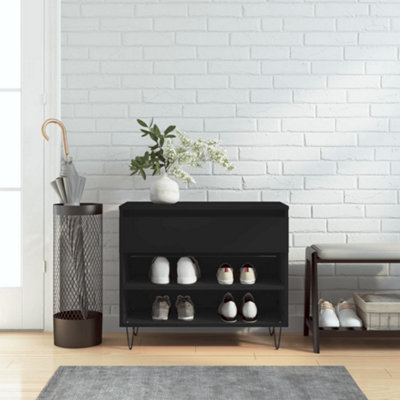 Berkfield Shoe Cabinet 70X36x60 Cm Engineered Wood Black