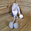 84cm Festive Male Grey Sitting Christmas Gonk with Oversized Hat & Dangly Legs