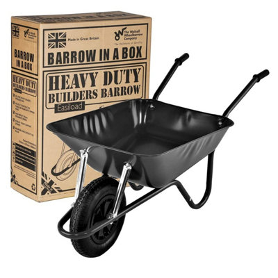 85 Litre Heavy Duty Builders Wheelbarrow Black Pneumatic Wheel