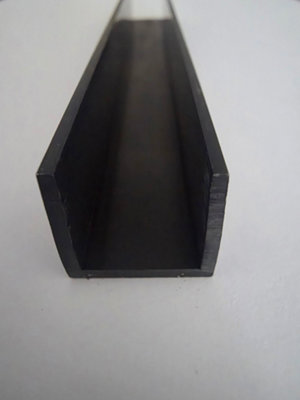 Plastic U Section Channels And Track Black. 6mm X 5mm X 1.5mm 1 Metre Lengths from B&Q
