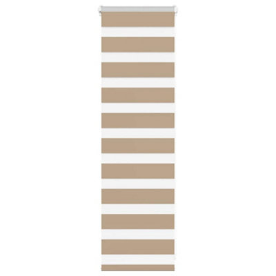 Berkfield Brown Zebra Blind Sand 50X100 Cm Fabric Width 45.9 Cm Polyester 45.9Cm B&Q