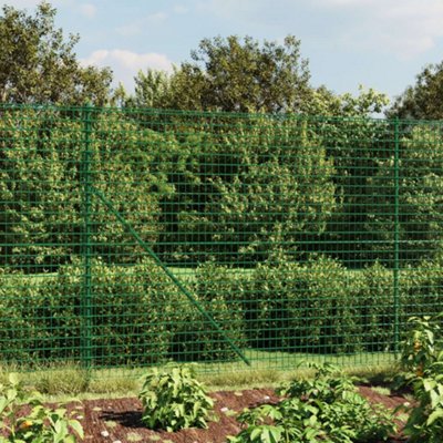 Berkfield Wire Mesh Fence With Spike Anchors Green 1.6X25 M
