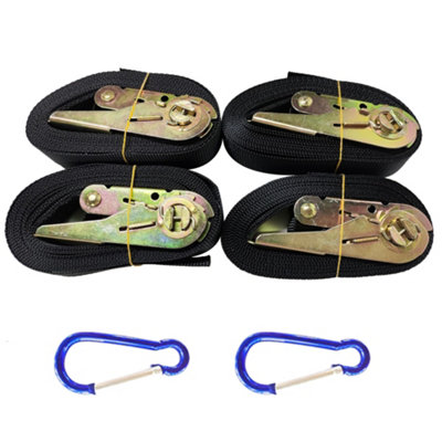 Zinc Ratchet Straps Tie Down Heavy Duty Cargo Car Rack Lashing Straps 6M X 25mm from B&Q