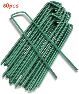 50 Pcs Garden Pegs Pins Ground Stakes Staples Spikes U Shaped Landscape Securing from B&Q