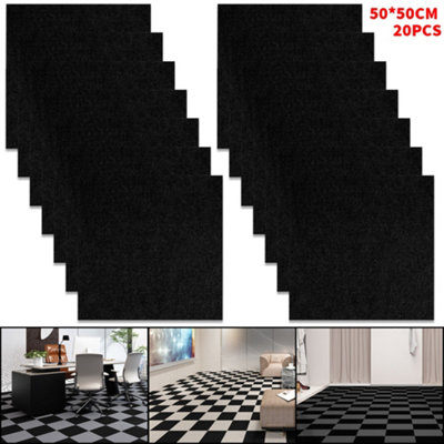  - 20Pcs Carpet Tiles 50X50Cm Carpet Floor Tiles Non-Slip Flooring Rugs For Home