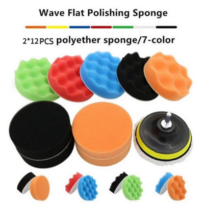 Buffing Waxing Polishing Sponge Pads Kit Set For Car Polisher Clean Drill 24Pcs from B&Q
