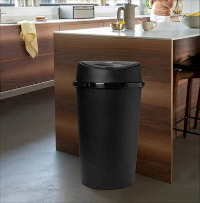 60L All Black Touch Top Bin / Dustbin / Rubbish Bin / Kitchen / Home / Plastic from B&Q