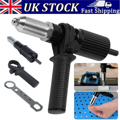 Electric Rivet Nut Gun Cordless Drill Pop Adapter Riveting Riveter Insert Tool from B&Q