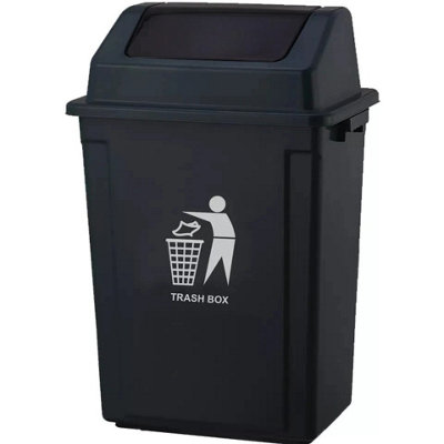  - Recycling Swing Trash Can Bin Large Plastic Rubbish Waste Dustbin Home Kitchen