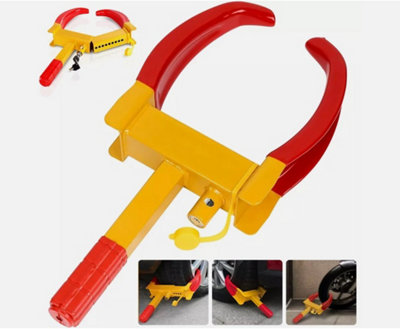 Wheel Clamp Heavy Duty Security Lock Caravan Trailer Security Car Van + 2 Keys from B&Q