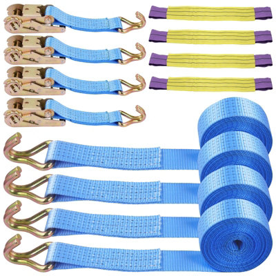 5Ton Recovery Ratchet Wheel Trailer Tie Down Sling Alloy Strap Breakdown from B&Q