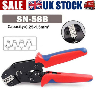 For Terminal Kit Sn-58B Ratchet Crimping Plier Crimper Tool 0.25 1.5mm² Awg23 16 from B&Q