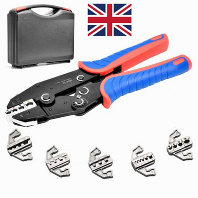 B&Q 7Pcs Ratcheting Crimping Pliers Ferrule Pliers Crimping Pliers Crimping Tool Set