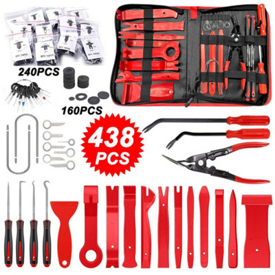 438Pcs Car Trim Removal Pry Tool Set Molding Panel Door Dash Interior Clip Kit from B&Q