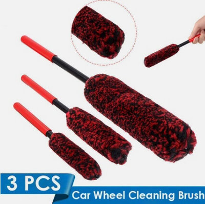 3Pcs Car Wheel Cleaning Brush Tool Tire Washing Clean Alloy Soft Bristle Cleaner from B&Q