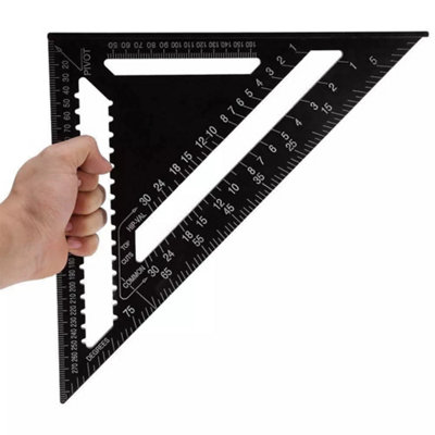 30Cm 12" Roofing Speed Square Aluminium Rafter Angle Measure Triangle Guide Tool from B&Q