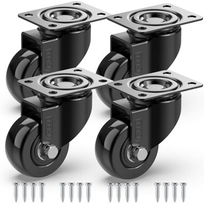 4 X Heavy Duty 50mm 200Kg Swivel Castor Wheels Furniture Caster Without Brake from B&Q