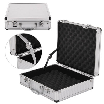 Hard Aluminium Flight Case Foam Lockable Tool Camera Gun Storage Carry Box from B&Q