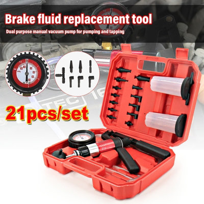 21Pcs Hand Held Vacuum And Pressure Pump Tester Tool Brake Bleeder Kit Uk from B&Q