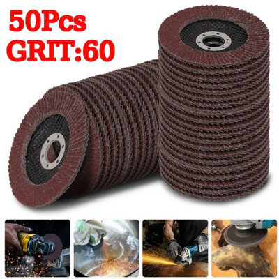 50X Flap Grinding Sanding Discs 115mm 4.5"  60  Grit Angle Wheel from B&Q