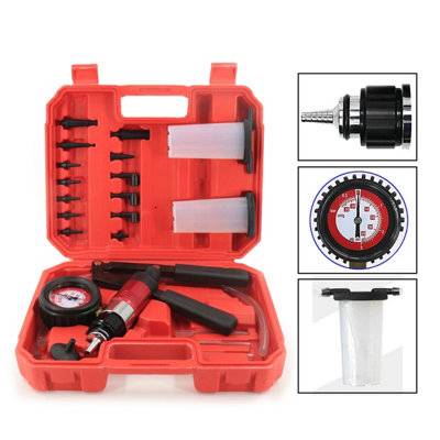 21Pcs Hand Held Vacuum And Pressure Pump Tester Tool Brake Bleeder Kit W/ Case from B&Q