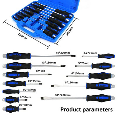 Magnetic Screwdriver Set Phillips And Slotted Go Through Drivers from B&Q