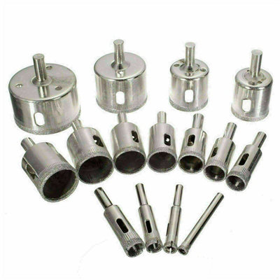 Diamond Holesaw Set Holes Saw Drill Bit Cutter Tile Glass Marble Ceramic-16Pcs from B&Q