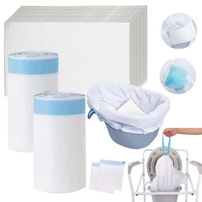 Pack Of 80 Commode Liners With Absorbent Pad Odorless Disposable Bags Universal from B&Q
