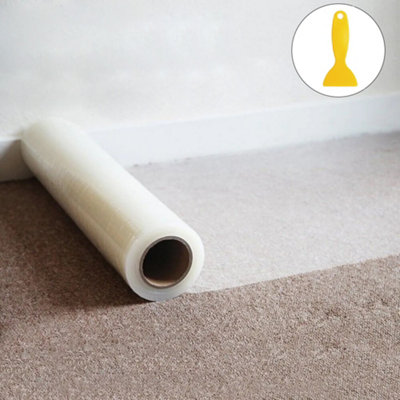 100M Self Adhesive Carpet Floor Protector Roll Protection Cover Dust Film from B&Q