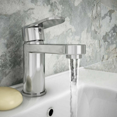 Modern Chrome Bathroom Sink Taps Filler Basin Mixer Tap from B&Q