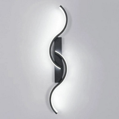 16W Modern Led Wall Lamp Black Wall Light 6500K Design Living Room Hallway 60Cm from B&Q